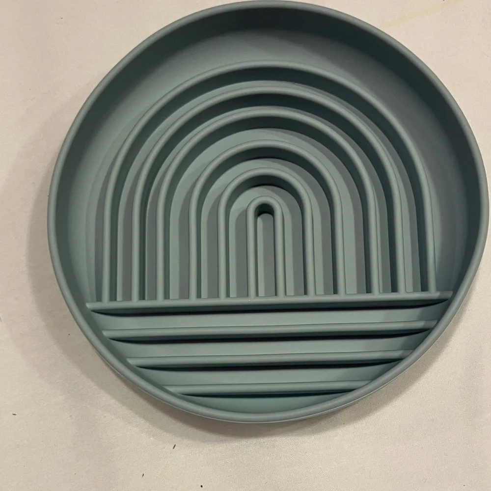 Gray Silicone dog slow eat bowl